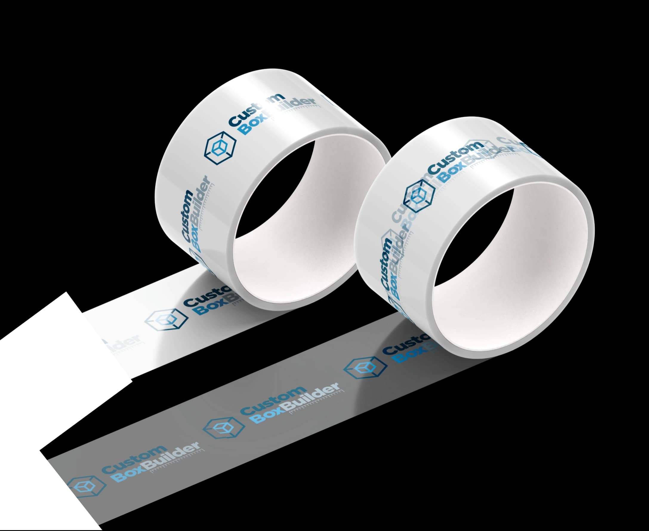 Custom Printed Poly pro Tape - Clear and White
